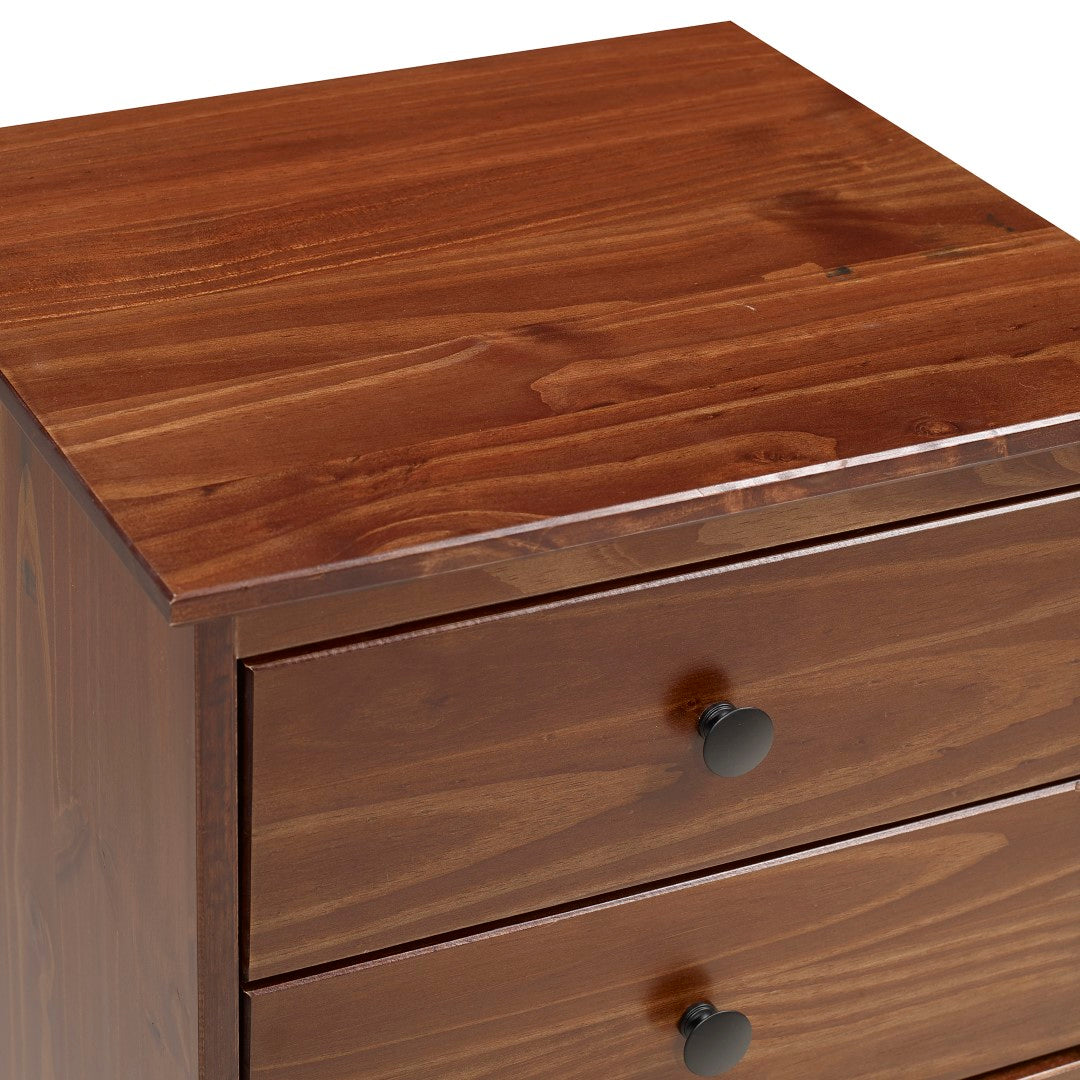 Royal Marwar Solid Mango Wood Bedside Table with 3 Drawers | Modern Nightstand | White Finish | Bedroom Side Cabinet