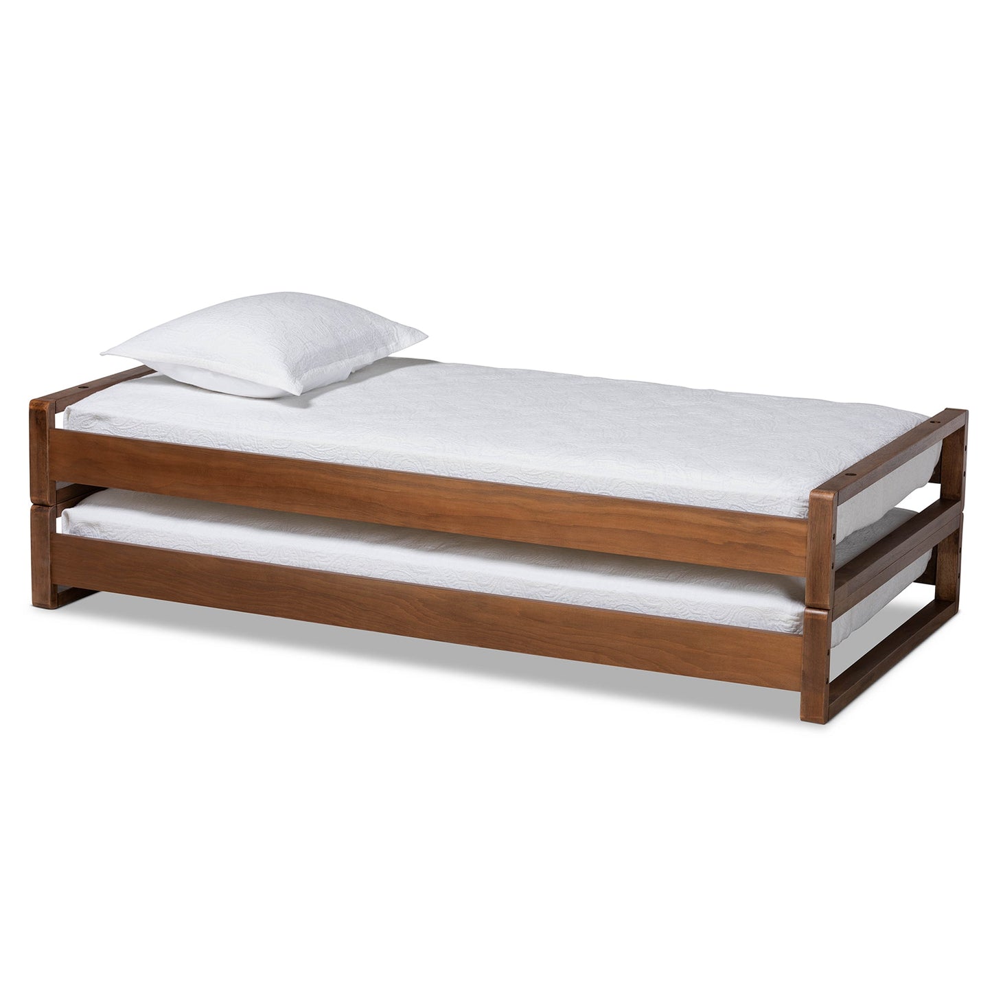 Royal Marwar Solid Sheesham Wood Single Bed with Pull-Out Trundle | Space Saving Wooden Bed | Honey Finish