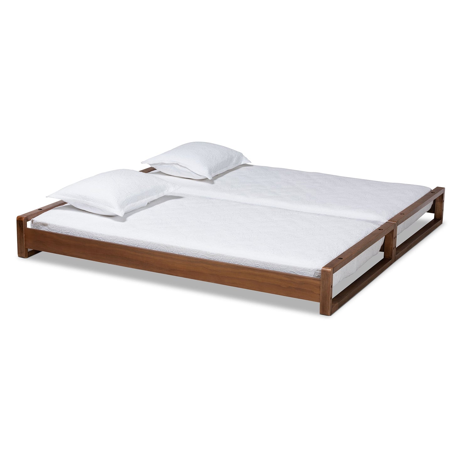 Royal Marwar Solid Sheesham Wood Single Bed with Pull-Out Trundle | Space Saving Wooden Bed | Honey Finish