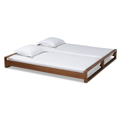 Royal Marwar Solid Sheesham Wood Single Bed with Pull-Out Trundle | Space Saving Wooden Bed | Honey Finish