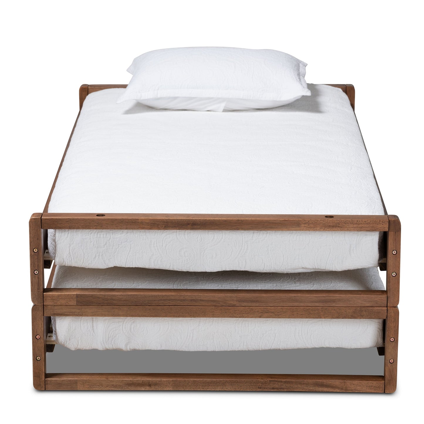 Royal Marwar Solid Sheesham Wood Single Bed with Pull-Out Trundle | Space Saving Wooden Bed | Honey Finish