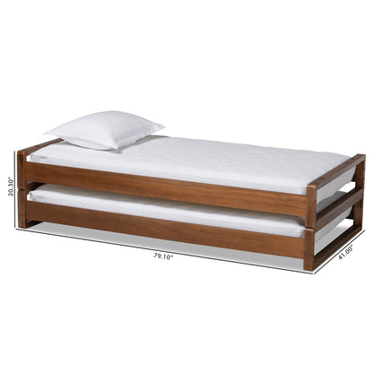 Royal Marwar Solid Sheesham Wood Single Bed with Pull-Out Trundle | Space Saving Wooden Bed | Honey Finish